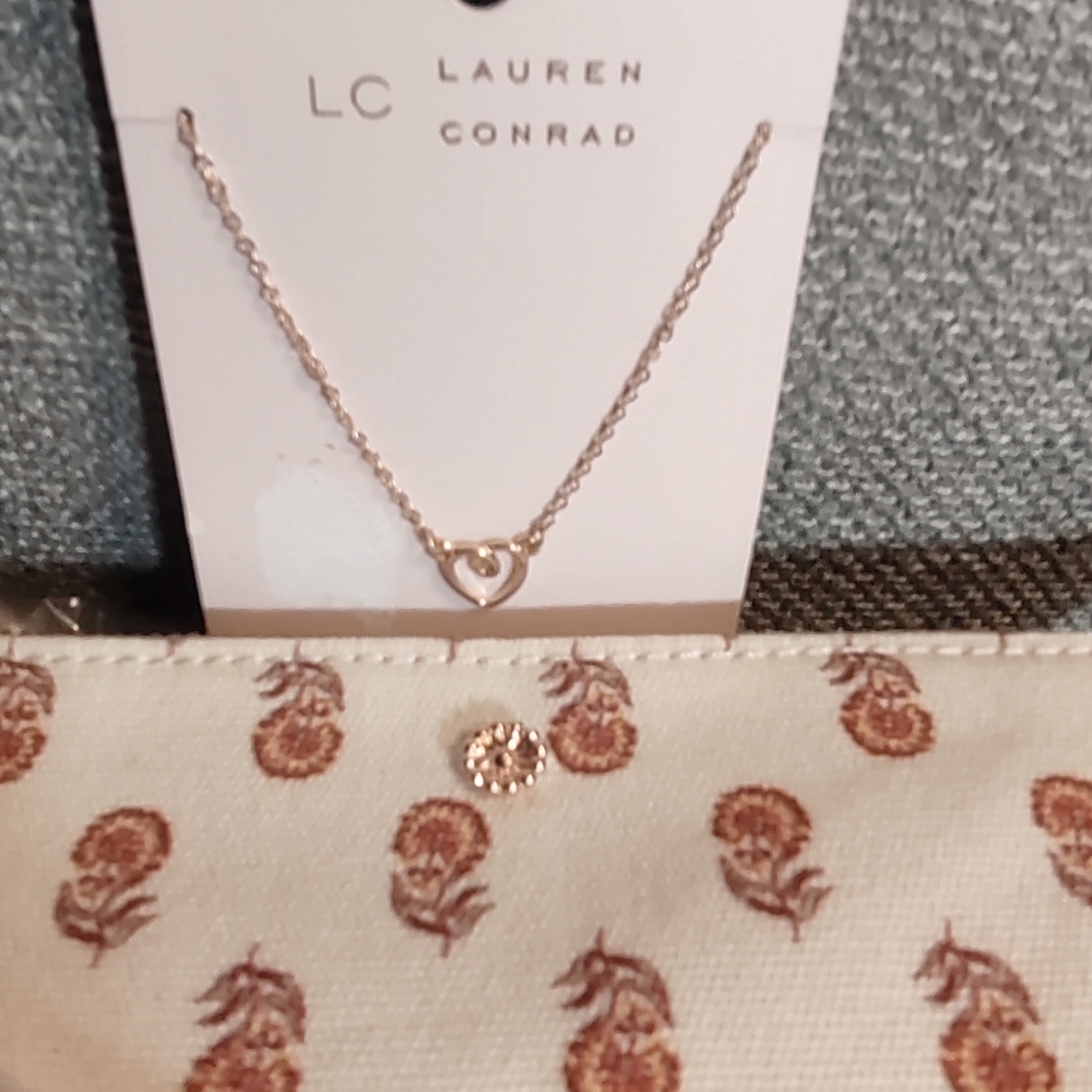 Gift Set*Firm Final Price *NEW:Canvas wristlet/necklace lot of 2